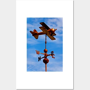 Biplane weather vane Posters and Art